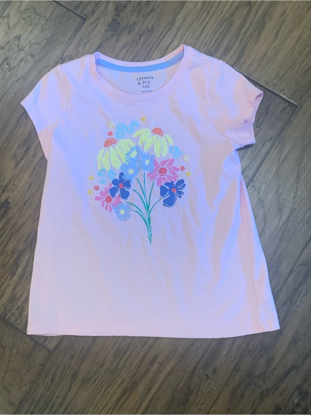 crown & ivy Pink Floral Graphic Tee